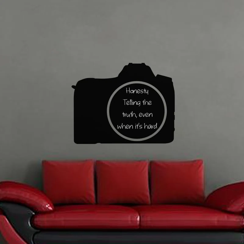 Ambiance Sticker Blackboard Slate – Removable Adhesive Wall Stickers – Camera Design – H95 x L120 cm