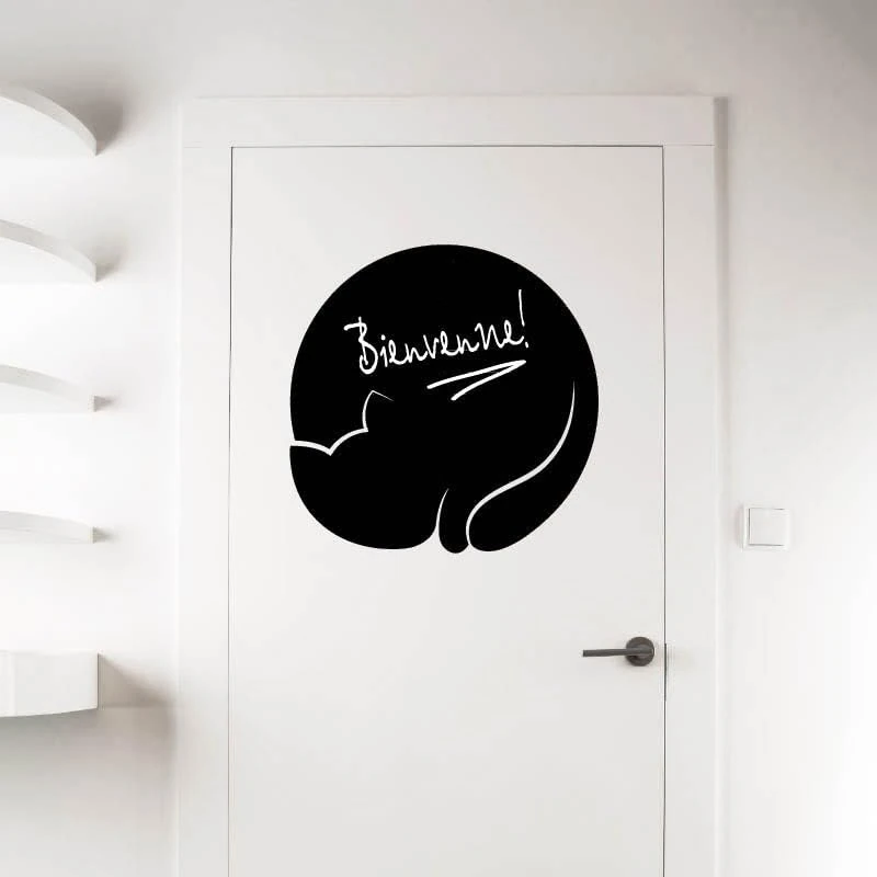 Ambiance Sticker Blackboard Slate – Removable Adhesive Wall Stickers – Cat – H105 x L105 cm - Image 1