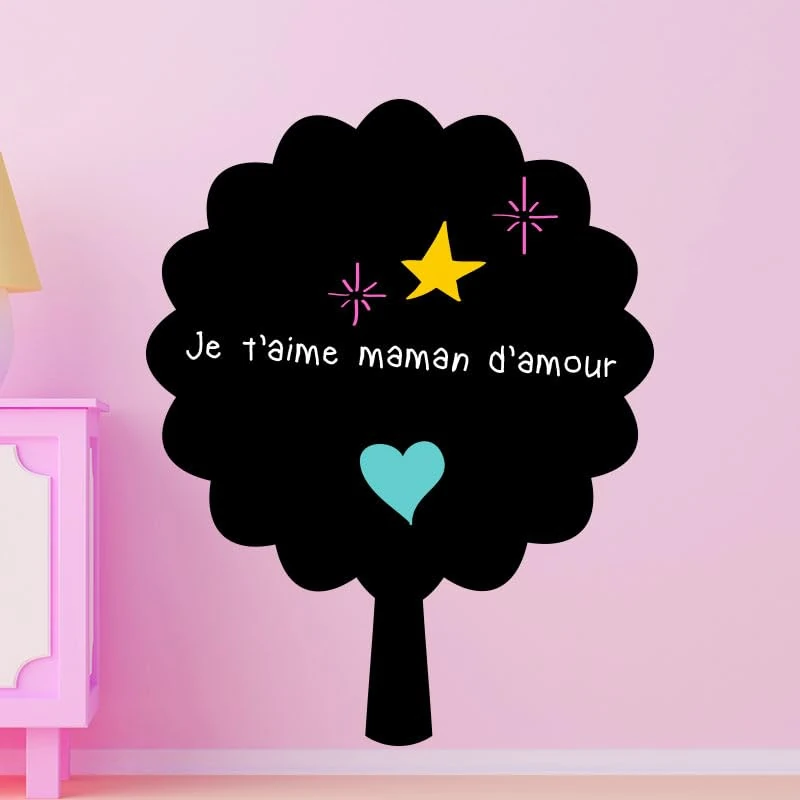 Ambiance Sticker Blackboard Slate – Removable Adhesive Wall Stickers – Slate Tree – H65 x L50 cm