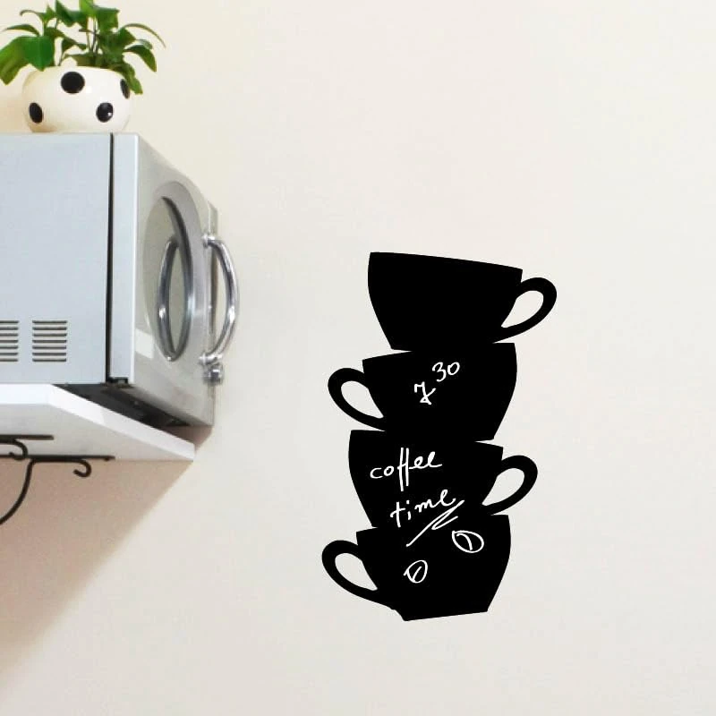 Ambiance Sticker Blackboard Slate – Removable Adhesive Wall Stickers – Cup Tower – H90 x L145 cm