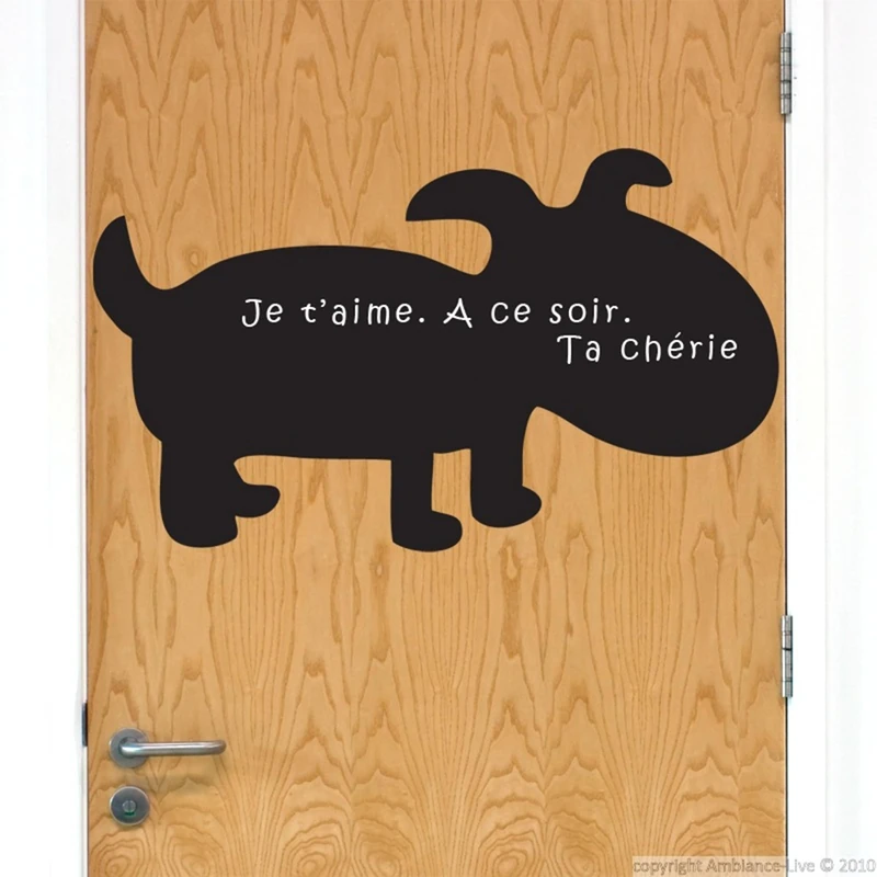 Ambiance Sticker Chalkboard Slate – Removable Adhesive Wall Stickers – Dog – H90 x L145 cm - Image 1