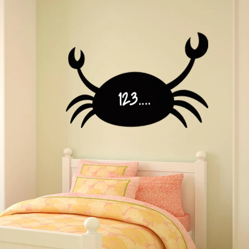 Ambiance Sticker Blackboard Blackboard – Removable Adhesive Wall Stickers – Silhouette Crab – H75 x L135 cm - Image 1