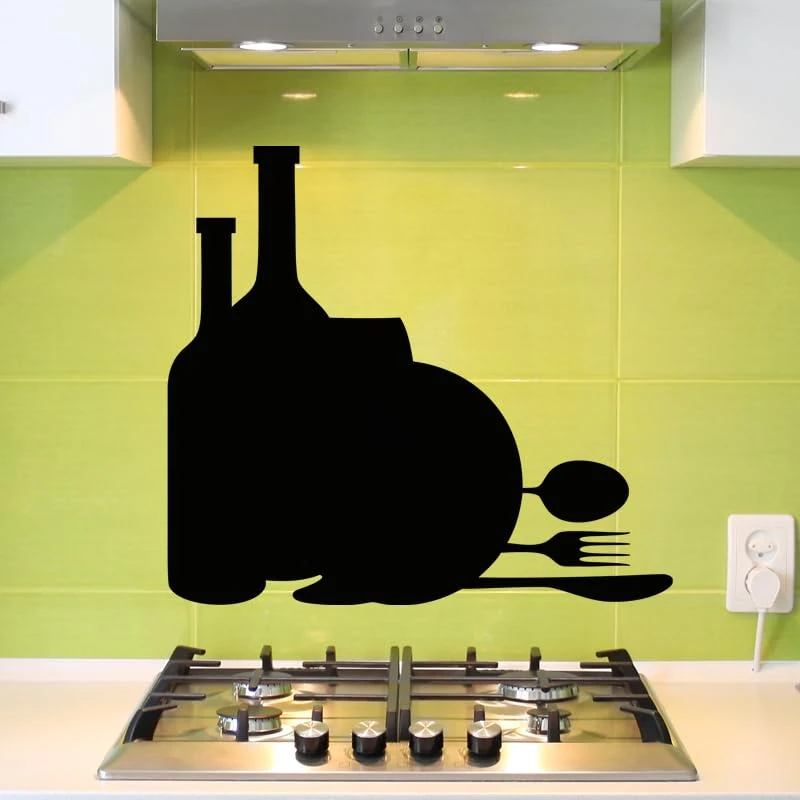 Ambiance Sticker Chalkboard Slate – Removable Adhesive Wall Stickers – Meal Design – H90 x L110 cm