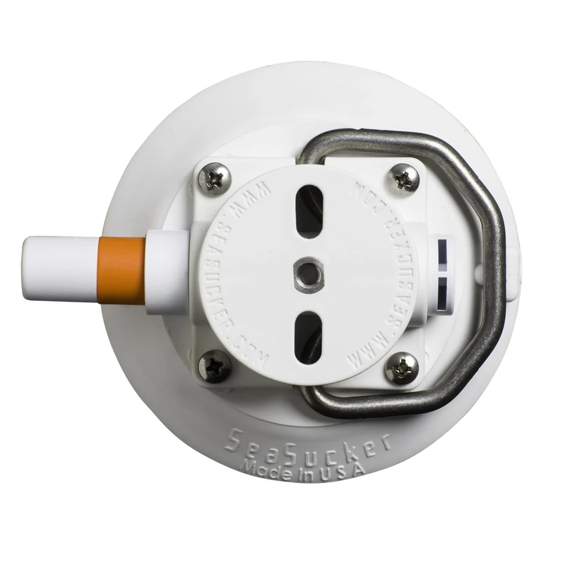 4.5" SeaSucker w/Flat-Top Stainless Steel D-Ring (White)