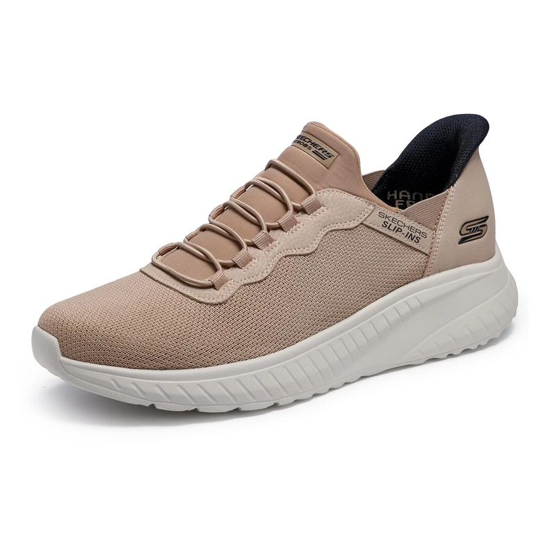 Skechers Men's Hands Free Slip-ins Bobs Squad Chaos-Daily Hype Sneaker, Light Brown, 6.5 UK - Image 1