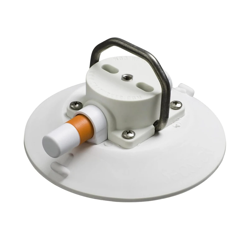 6" SeaSucker w/Flat-Top Stainless Steel D-Ring (White)