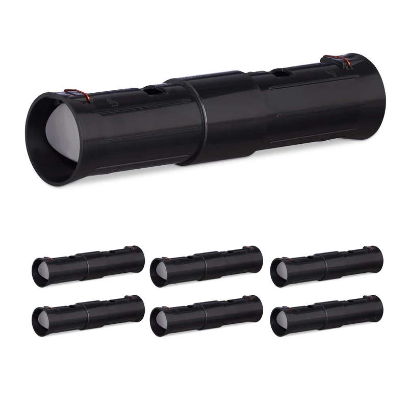Relaxdays Mole Trap, Set of 7, Humane, Catch & Release, 2 Control Openings, Adjustable, Outdoor, Animal-Friendly, Black, 27 x 6 x 6 cm