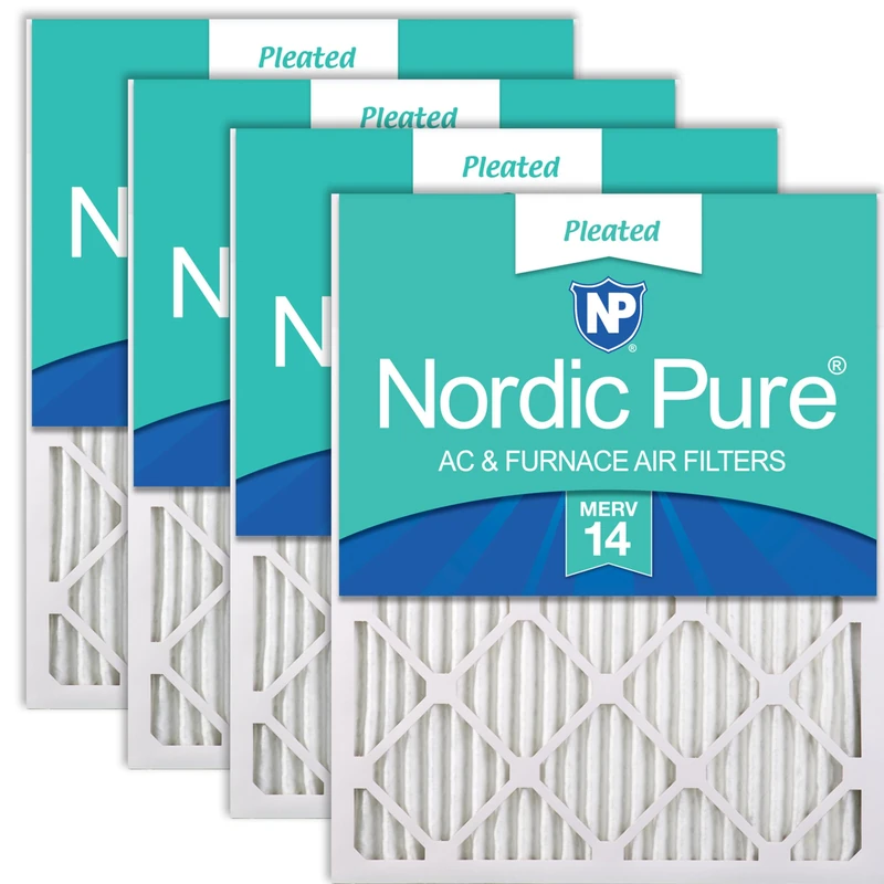 Nordic Pure 20x20x1 Pleated MERV 14 Air Filters 4 Pack
