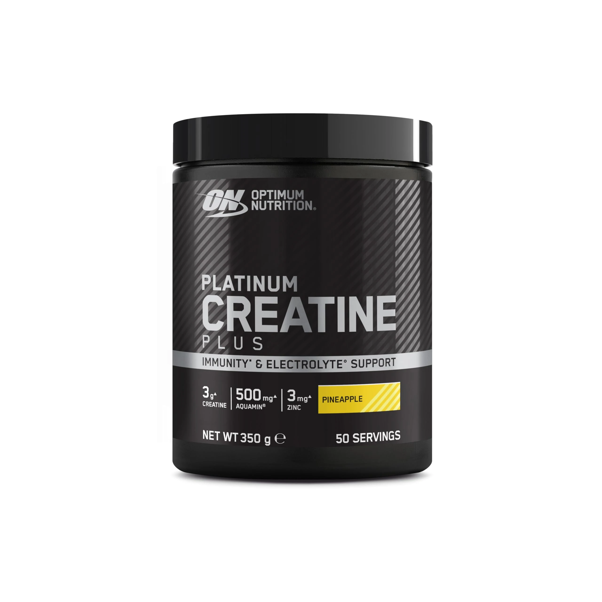 Optimum Nutrition Platinum Creatine Plus, Advanced Food Supplement to Increase Power and Performance, with Aquamin Magnesium for Electrolyte Balance, Pineapple Flavour, 50 Servings, 350 g