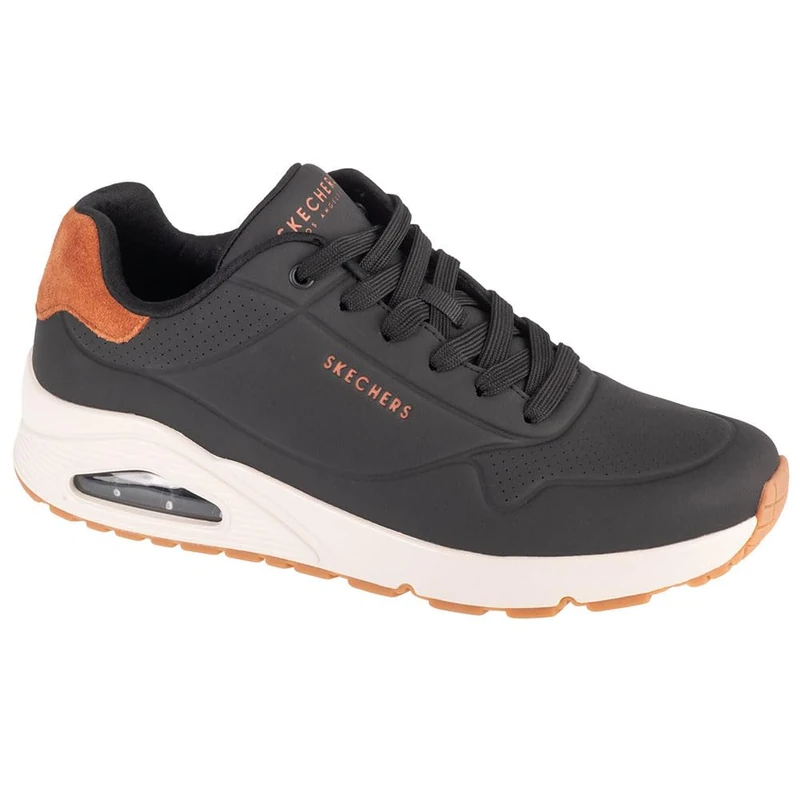 Skechers Men's Uno Suited On Air Trainers - Black Durabuck