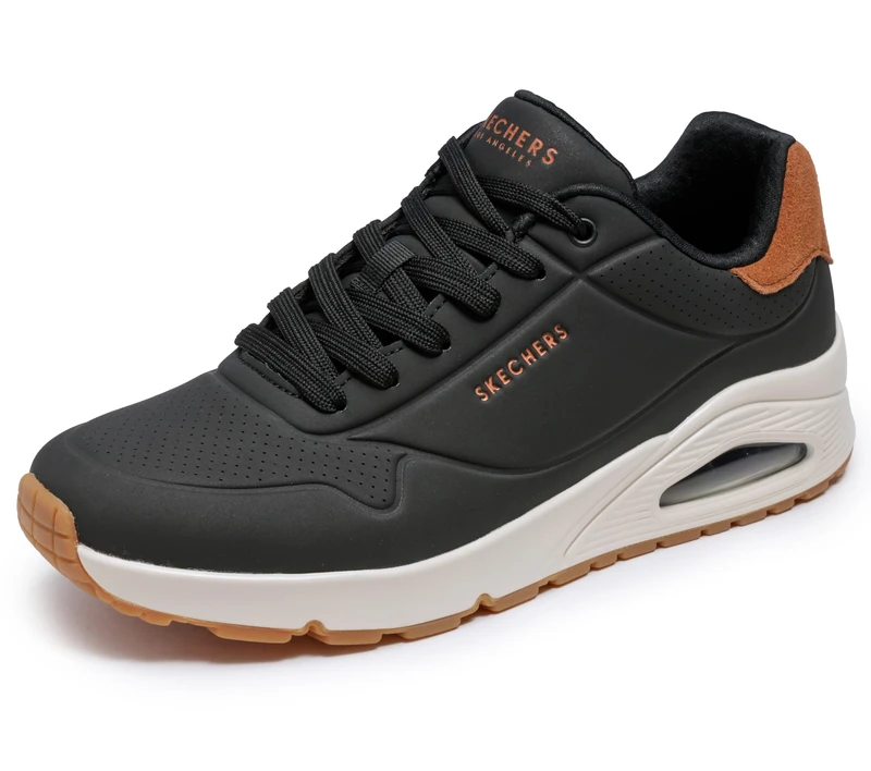 Skechers Men's UNO Suited On Air Memory Foam Trainers, Black, 9 Wide - Image 1