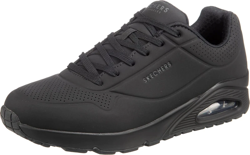 Skechers Men's Uno Stand On Air Trainers, Black Durabuck/Black Trim, 7.5 UK Wide