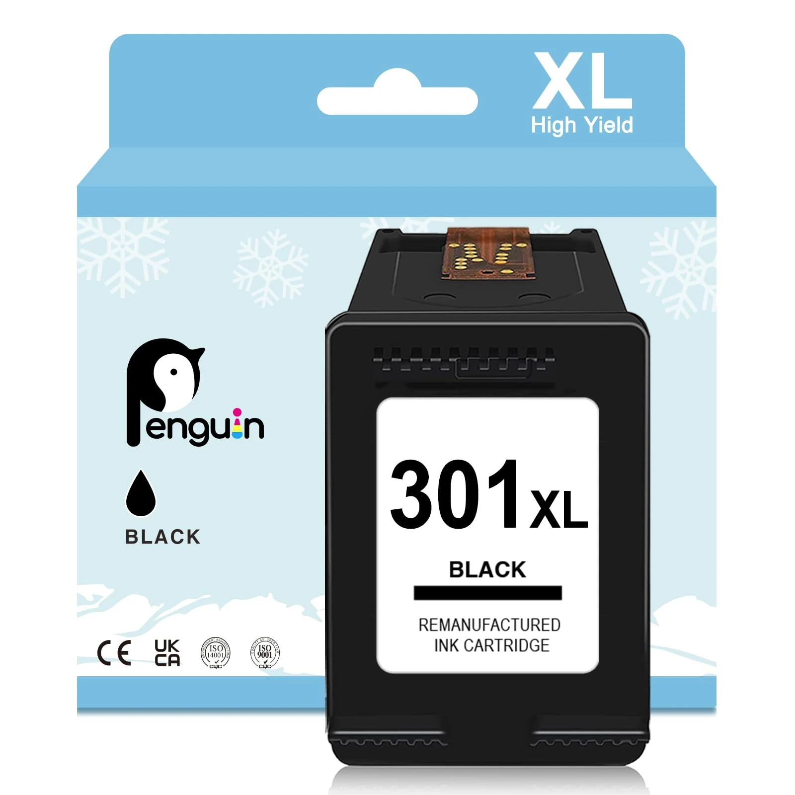 Penguin 301XL Black Ink Cartridge Replacement for HP 301 XL Black Compatible with Envy 5532 4507 4500 5530 Officejet 2620 2622 Deskjet 2050 2510 2512 2540 3000 3050A 1000 1010 1050 1055 301 Black XL