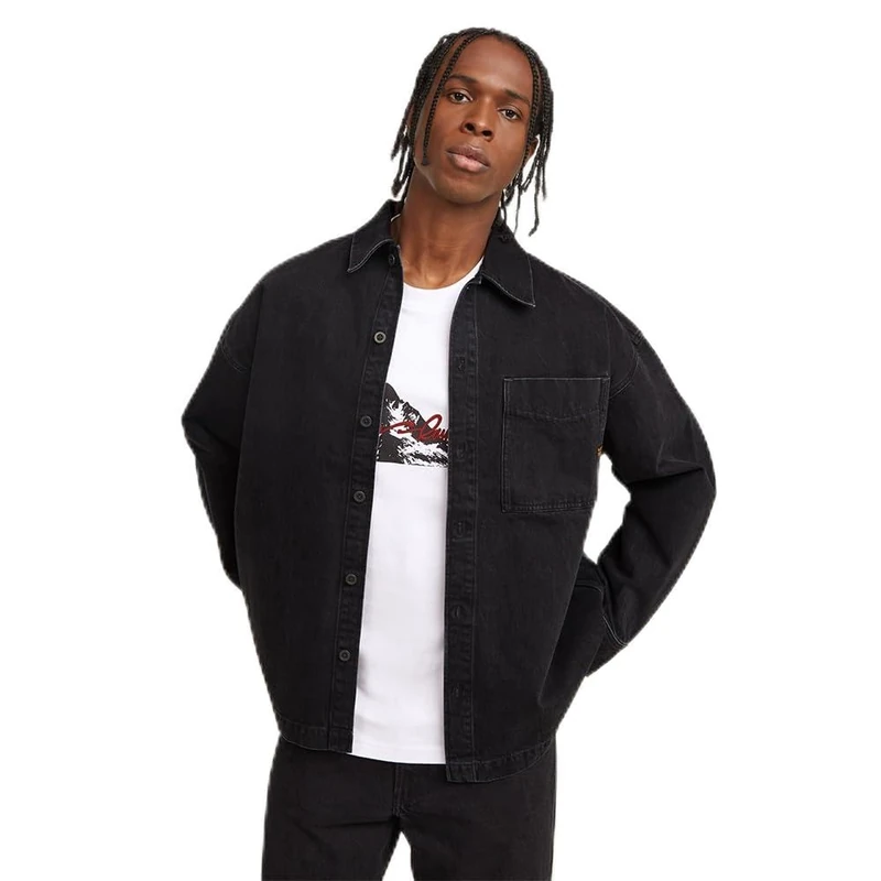 G-Star Men's Boxy Fit Shirt , Black (worn in black obsidian D23007-D772-G756), XXL