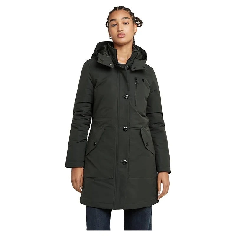 G-Star Women's Vodan Padded Hooded Slim Parka, Grey (asfalt D26404-D908-995), S