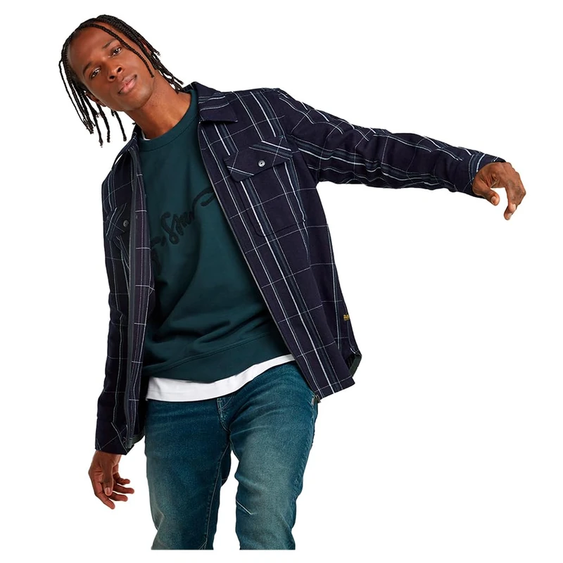 G-Star Men's GPO Zip Overshirt, Multicolour (rinsed yoto check D25825-D745-G707), XS