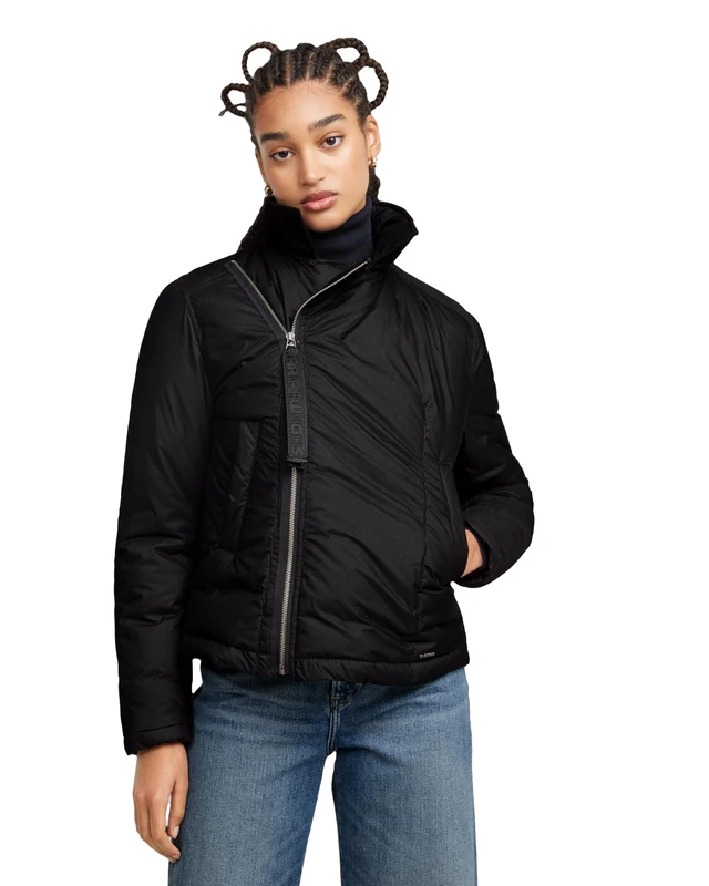 G-Star Women's Perfecto Puffer , Multicolour (dk black flock stripe D25279-C441-G903), S - Image 1