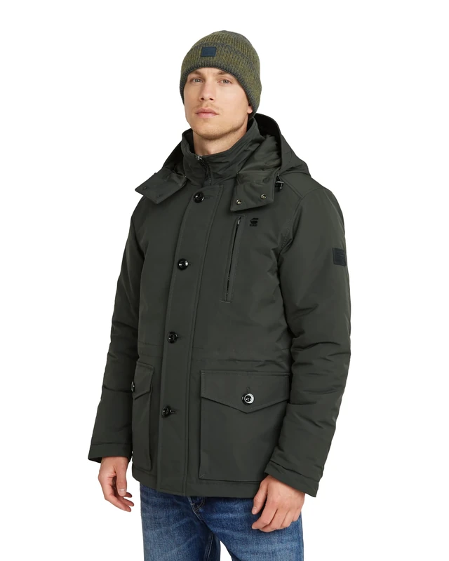 G-Star Men's Vodan Padded Hooded Jacket, Grey (asfalt D26403-D908-995), S