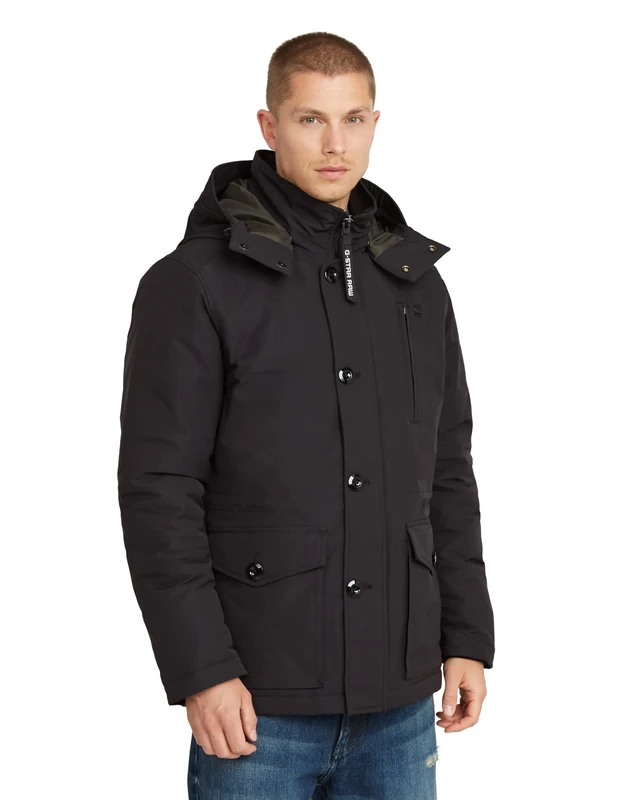 G-Star Men's Vodan Padded Hooded Jacket, Black (dk black D26403-D908-6484), XXL