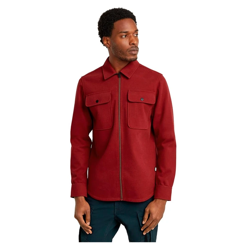 G-Star Men's GPO Zip Overshirt, Red (dry red D25825-D200-5298), XL