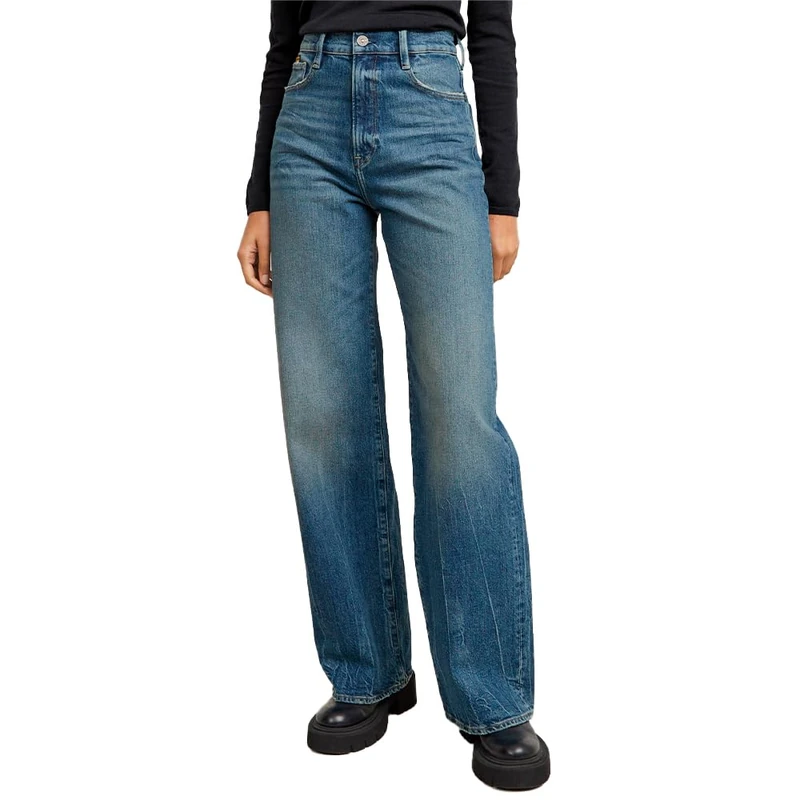 G-Star Women's Deck 2.0 High Loose Jeans, Blue (faded blue marble D23591-D434-G723), 31W / 34L