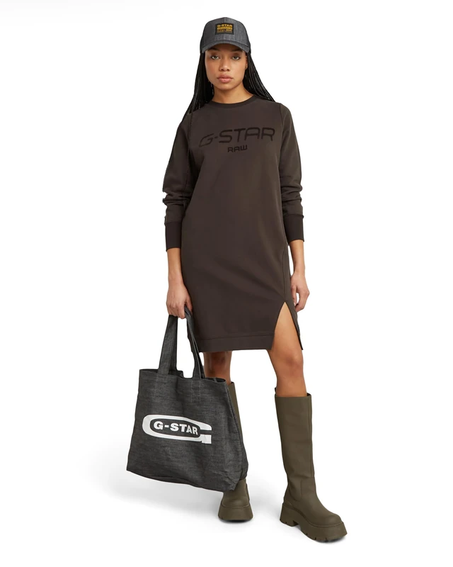 G-Star Women's Flock Print Sweater Dress, Brown (chocolate plum D25038-D589-G692), S