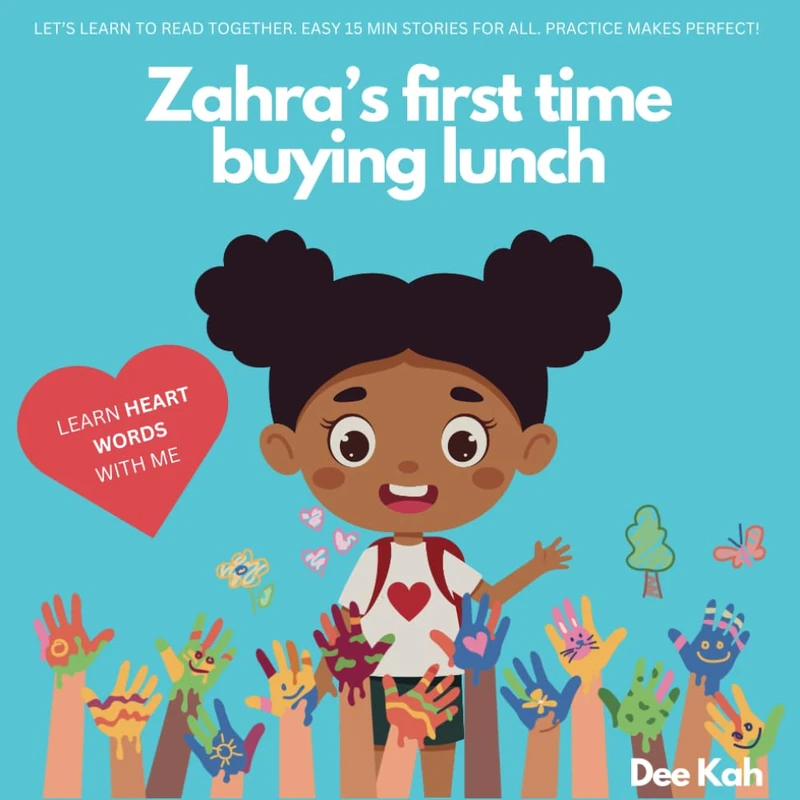 Zahra's first time buying lunch: Learn HEART WORDS with me! (Zahra's first year of school!)