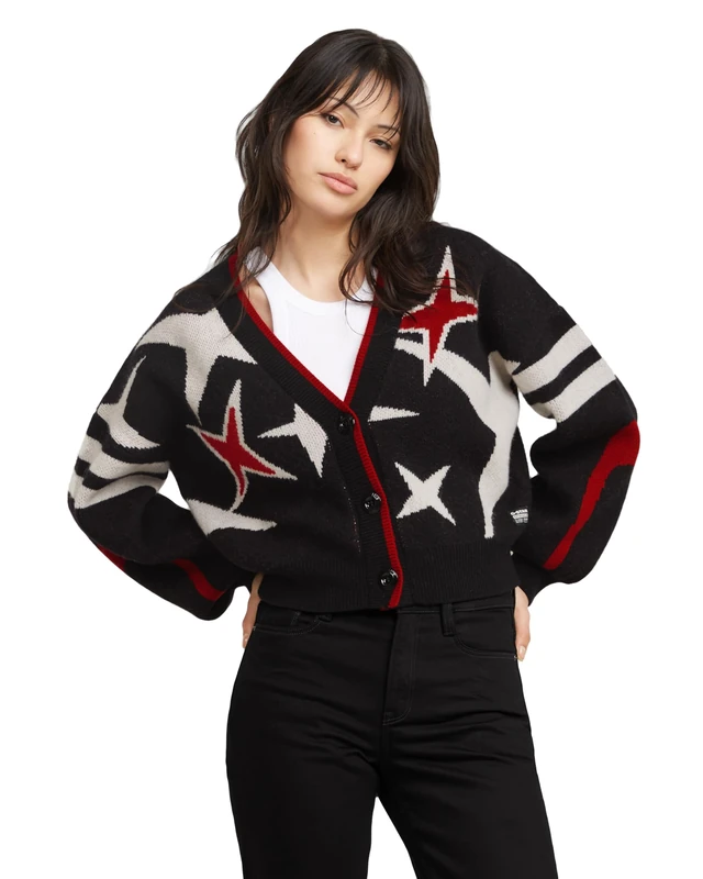 G-Star Women's Holiday Loose Knitted Cardigan , Black (dk black D25730-D939-6484), S
