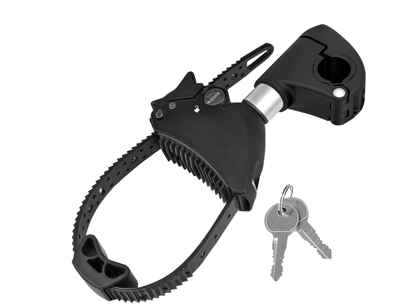 EUFAB Strap Frame Holder for 25 + 30 mm Diameter, Compatible with EUFAB Bicycle Carrier and Other Brands (Lockable)