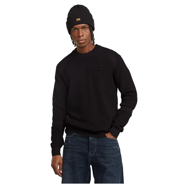 G-Star Men's Detailed Knitted Sweater, Black (dk black D25111-C868-6484), L