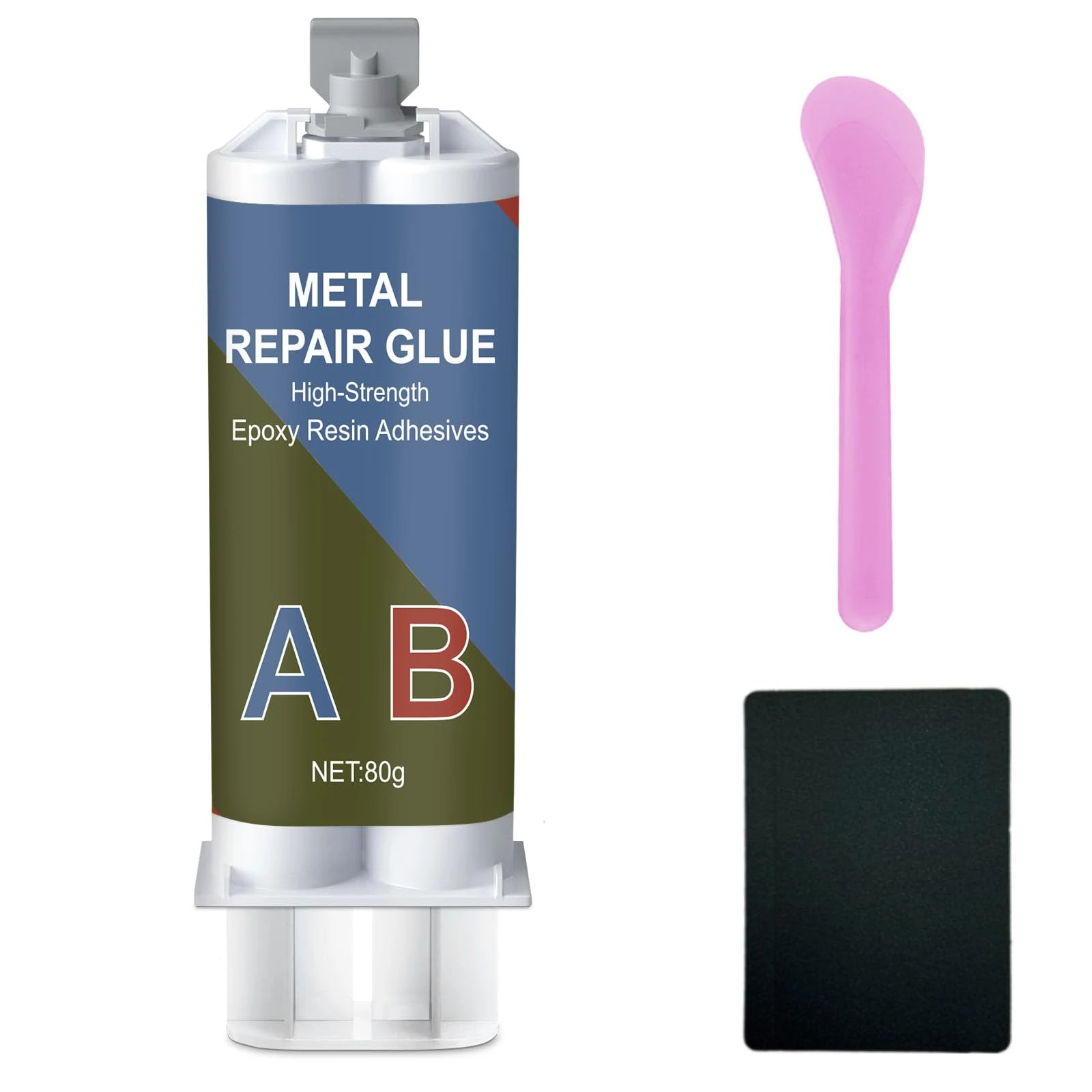 WAN2TLK Metal Glue Heavy Duty Waterproof, AB Super Glue for Metal, Heat-Resistant, Suitable for Cast Iron, Ceramic, Hard Plastic (80g)