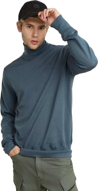 G-Star Men's Premium Core Turtle Knitted Sweater, Blue (avio D25177-D847-1820), XL