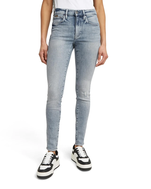 G-Star Women's 3301 Skinny Jeans, Blue (antique faded ripped icecap D05175-D441-G722), 28W / 32L