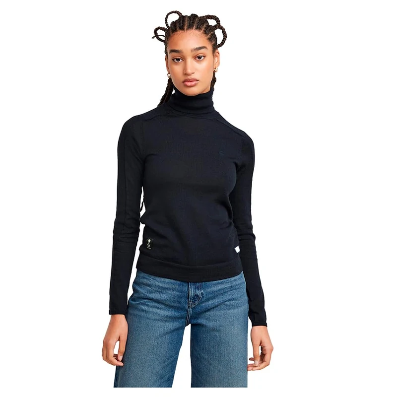G-Star Women's Core Slim Turtle Knitted Sweater, Blue (osaka blue D25510-D847-3873), S