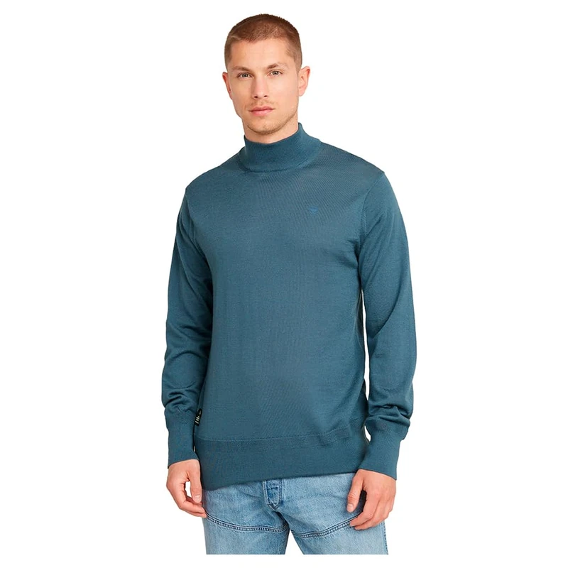 G-Star Men's Premium Core Mock Neck Knitted Sweater, Blue (avio D25175-D847-1820), XL