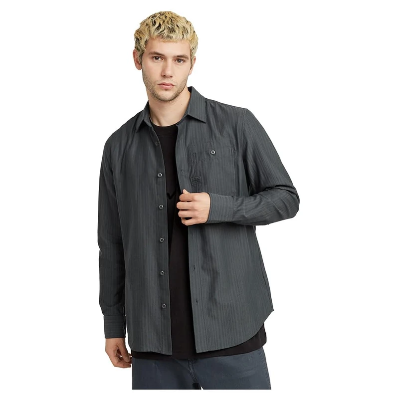 G-Star Men's Bristum 2.0 Slim Shirt , Multicolour (gs grey gradient stripe D23553-D743-G743), L