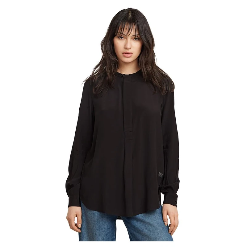G-Star Women's Half Placket Top , Black (dk black D24441-D724-6484), XS - Image 1