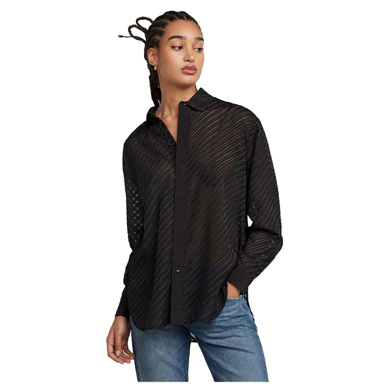 G-Star Women's Boyfriend Shirt , Multicolour (dk black stripe D25406-D404-8908), M