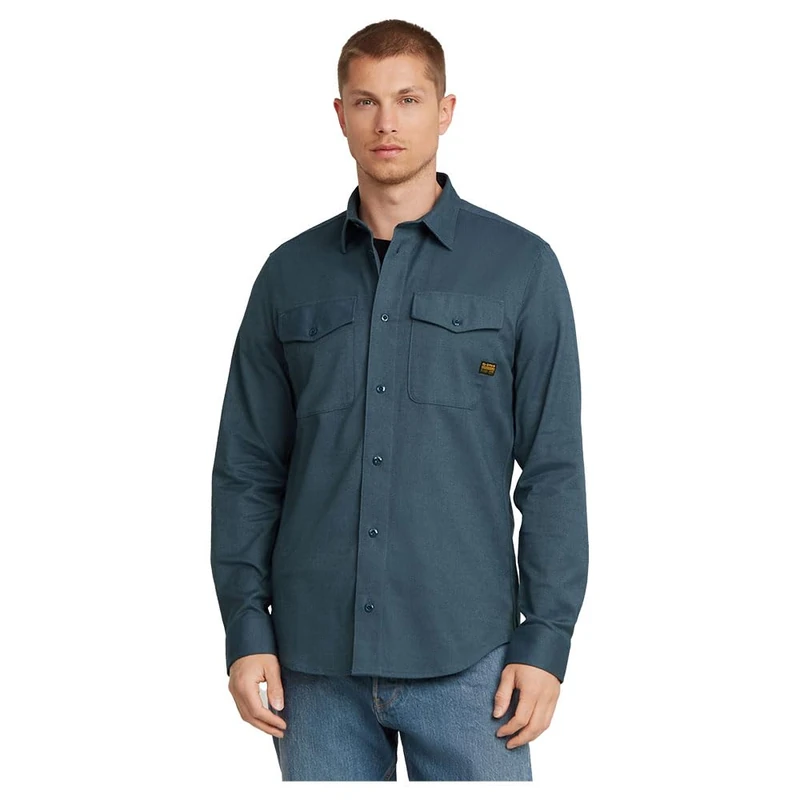 G-Star Men's Marine Slim Shirt, Multicolour (dk sea blue micro bt D24963-D787-G770), M