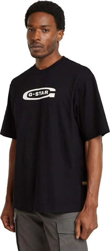 G-Star Men's Old Skool Logo Boxy T-Shirt, Black (dk black D26350-C336-6484), L