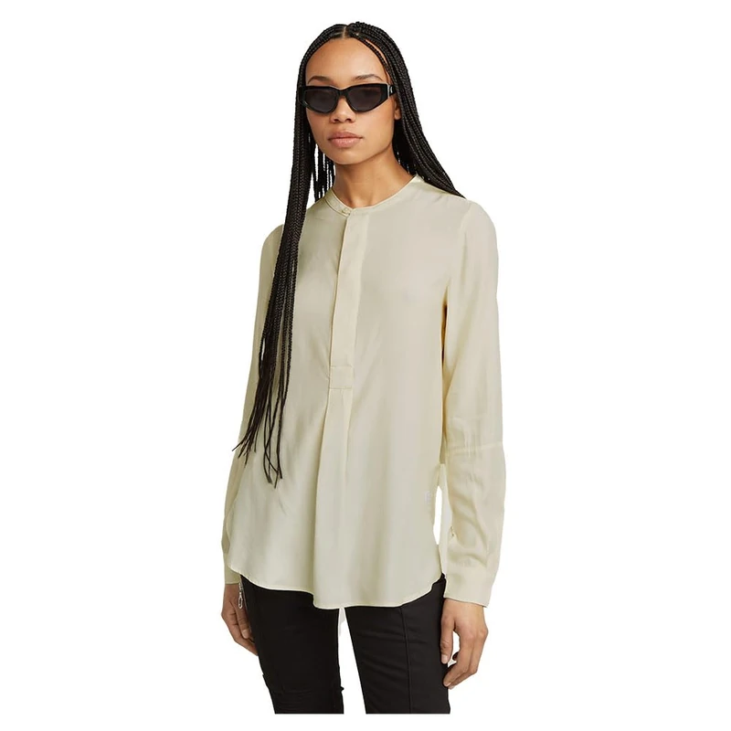 G-Star Women's Half Placket Top , White (chalk D24441-D724-127), XS