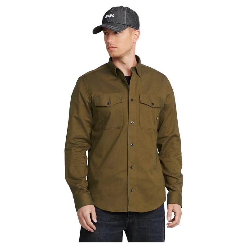 G-Star Men's Marine Slim Shirt, Multicolour (tapenade micro bt D24963-D787-G899), M