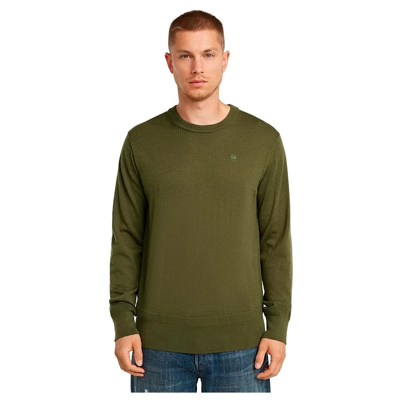 G-Star Men's Premium Core Knitted Sweater, Green (shadow olive D25174-D847-B230), XS