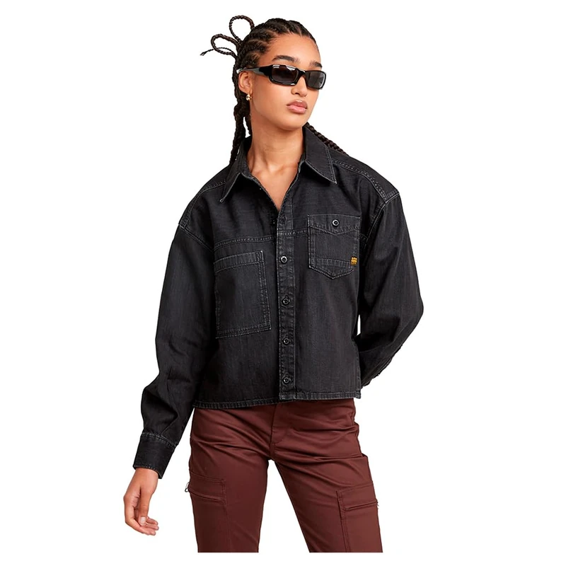G-Star Women's Cropped Shirt , Black (worn in nighttime sky D25516-D540-G865), L