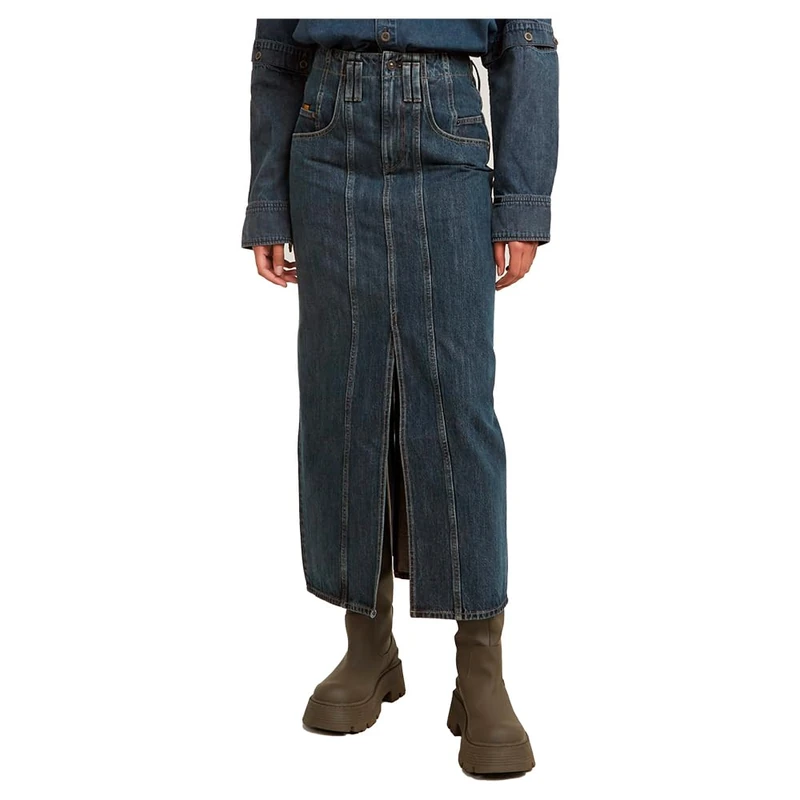 G-Star Women's Viktoria Moto Long Skirt, Blue (worn in indigo gear D25289-D762-G852), 24