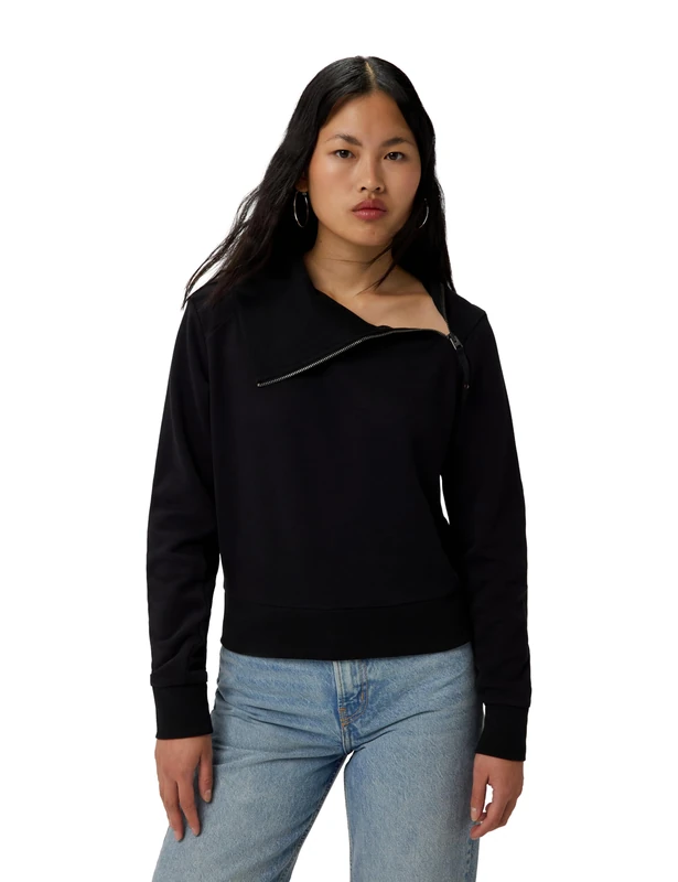 G-Star Women's Asymmetric Zip Snug Sweater, Black (dk black D25303-D704-6484), XS