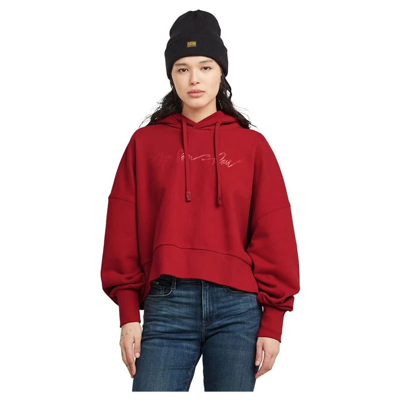G-Star Women's G-Script Oversized Hooded Sweater, Red (baron D25168-D562-1828), M - Image 1