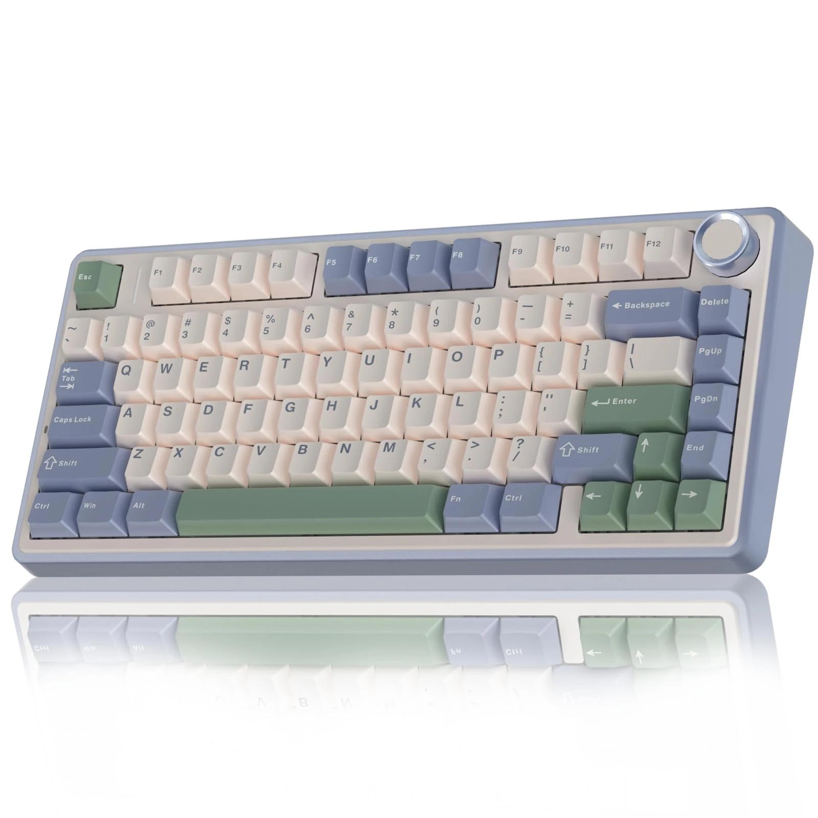 AULA F75 75% Mechanical Gaming Keyboard,2.4Ghz/Type-C/BT5.0 Wireless Mechanical Keyboards,Advanced Structure,RGB Backlight,Creamy Sound,Hot Swappable Custom Keyboard(Beige Green)
