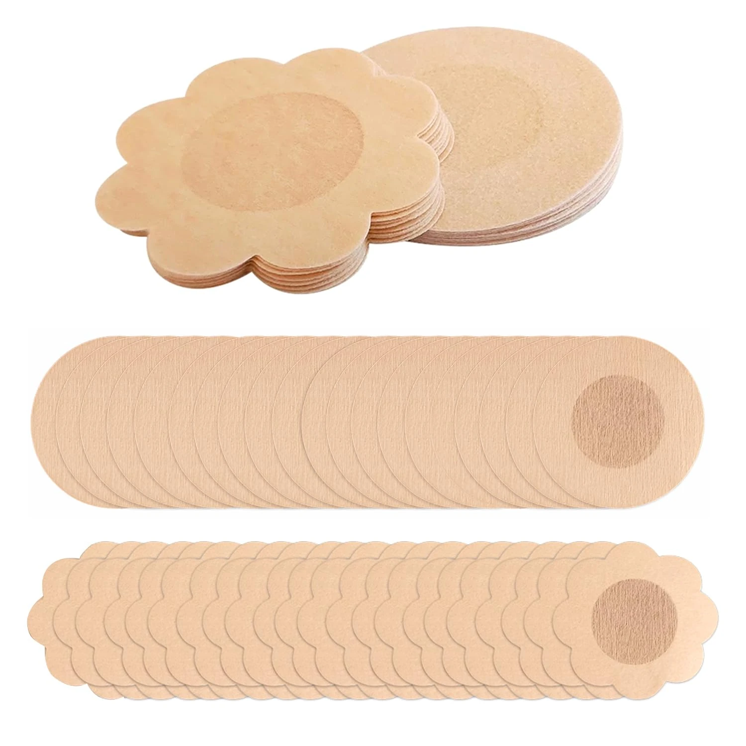 Vikrami lighting 60pcs Nipple Covers, Self Adhesive Invisible Nipple Breast Cove, Disposable Nipple Pasties, Flower Shape Nipples Sticker Bra, Soft Petal Shape