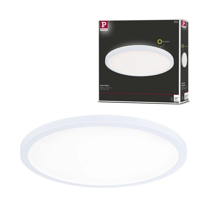 Paulmann 71157 LED Panel Atria Shine Backlight IP44 Round 293mm 16W 1600lm 4000K White Ceiling luminaire